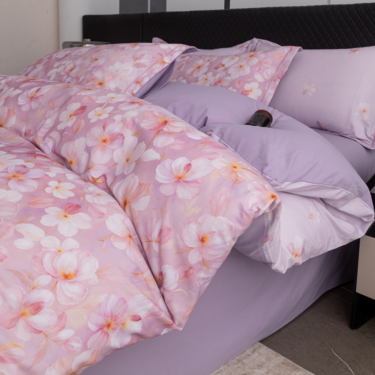 91家纺网 家纺一手货源 找家纺 贝兰仙奴 2025新款全棉磨毛多规格系列单被套 寂香冷粉