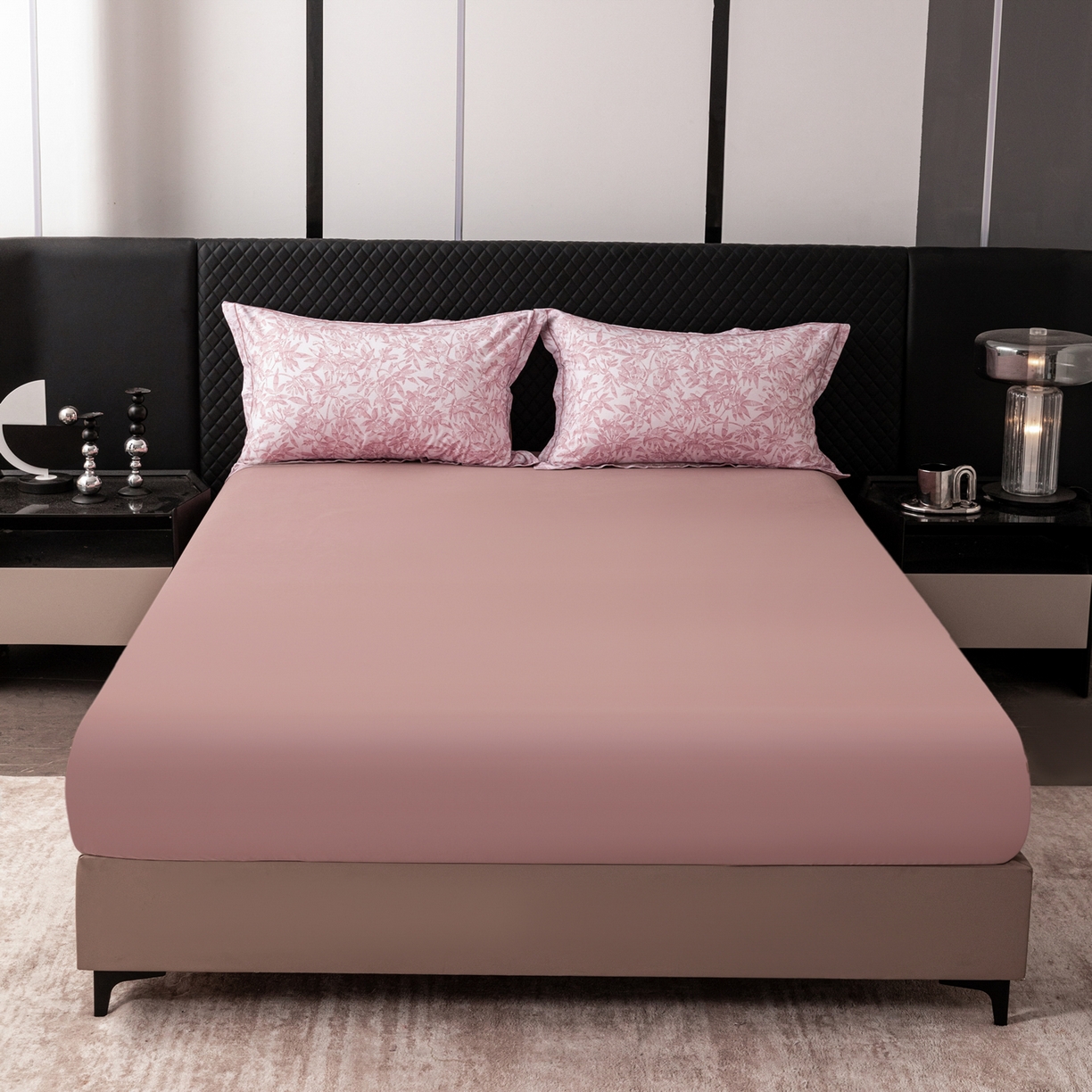 91家纺网 家纺一手货源 找家纺 贝兰仙奴 2025新款全棉磨毛多规格系列单被套 恋影春天粉