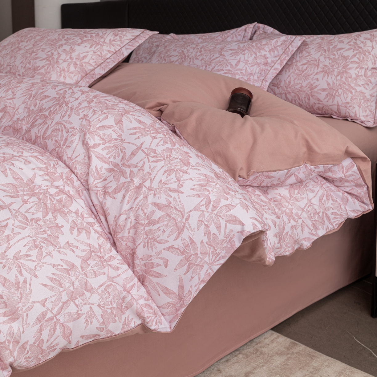 91家纺网 家纺一手货源 找家纺 贝兰仙奴 2025新款全棉磨毛多规格系列单被套 恋影春天粉