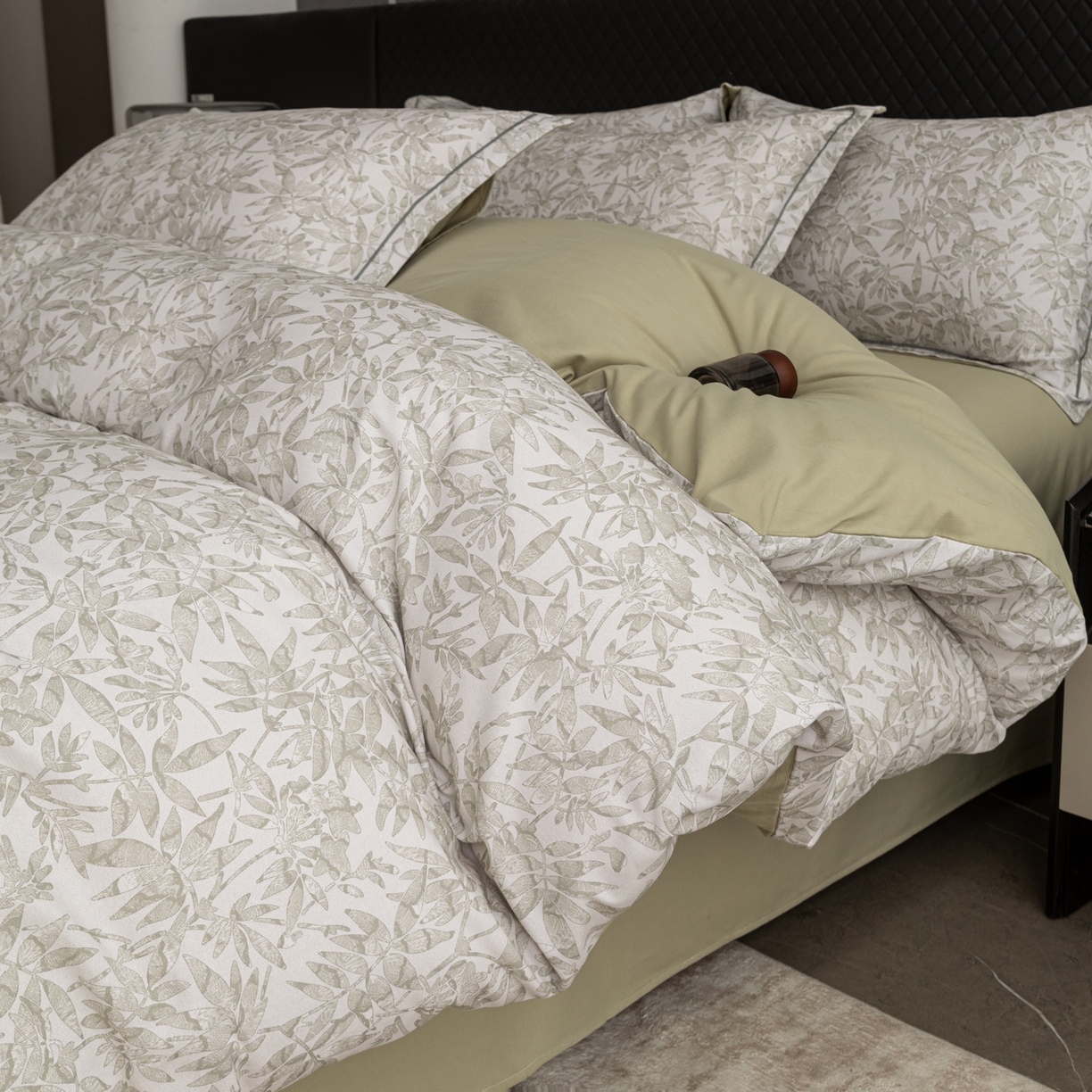 91家纺网 家纺一手货源 找家纺 贝兰仙奴 2025新款全棉磨毛多规格系列单被套 恋影春天绿