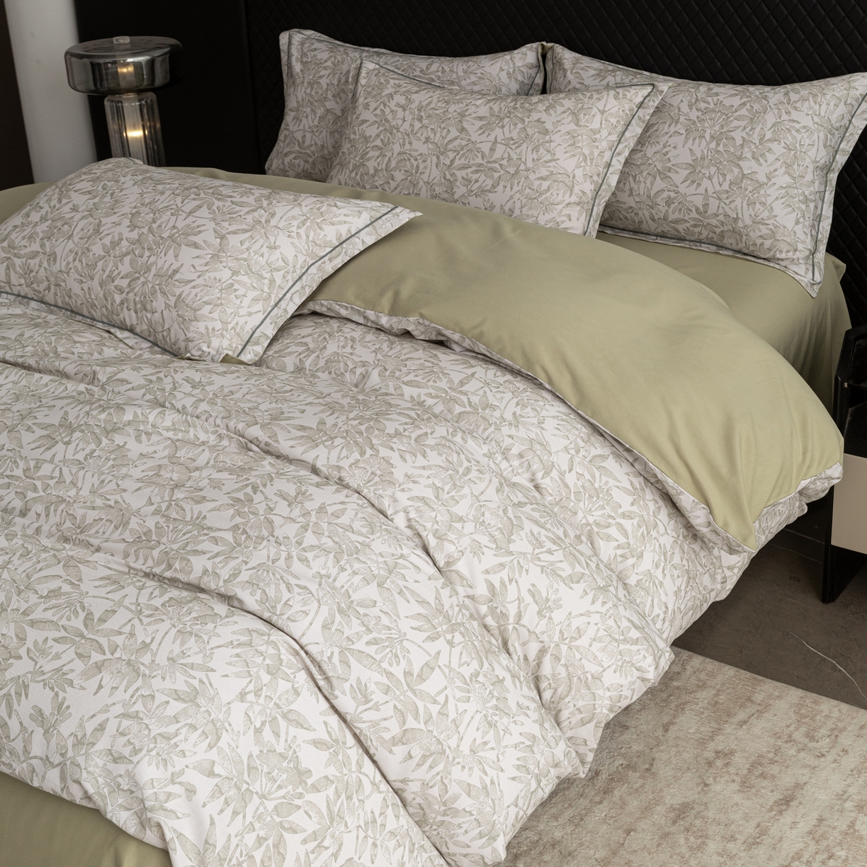 91家纺网 家纺一手货源 找家纺 贝兰仙奴 2025新款全棉磨毛多规格系列单被套 恋影春天绿