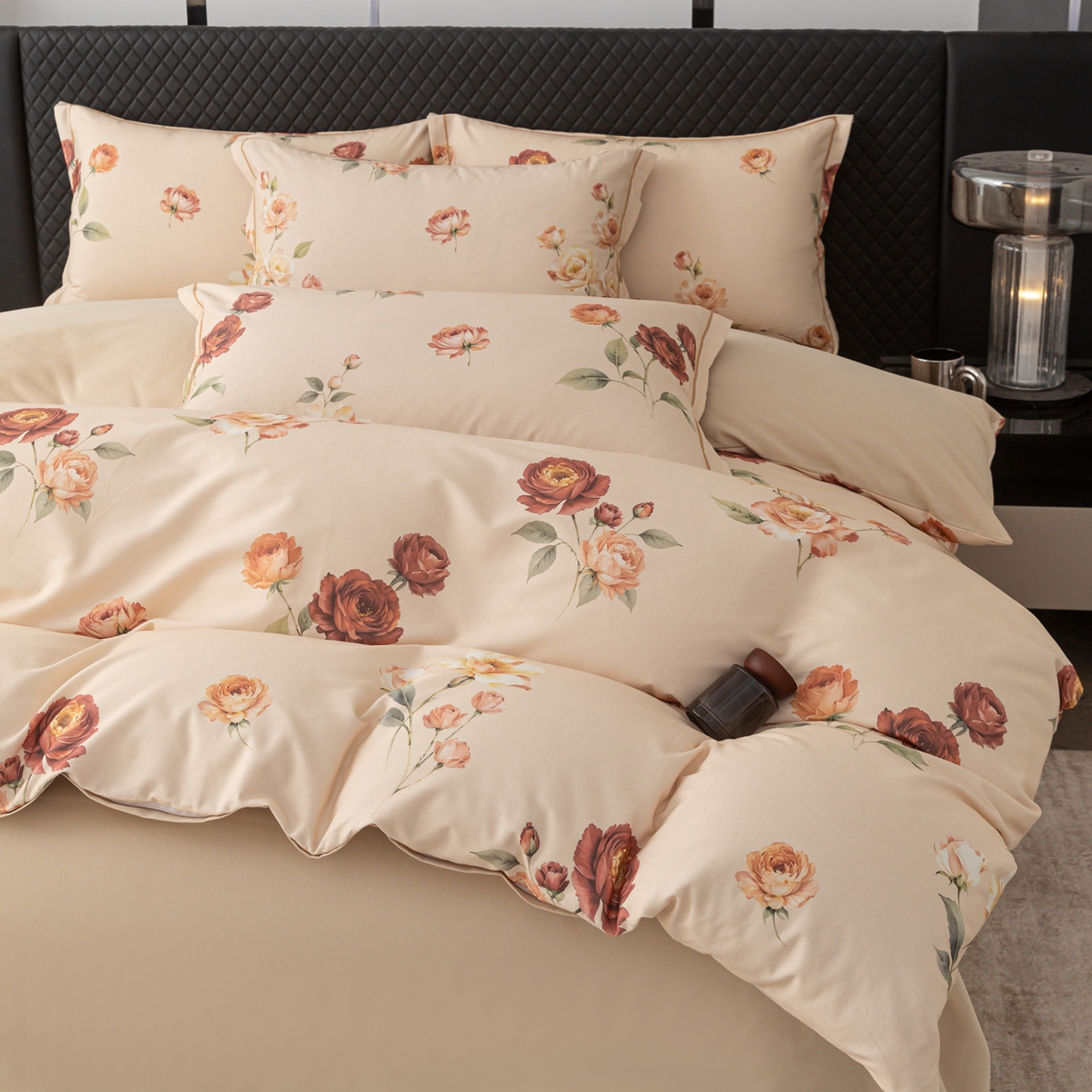 91家纺网 家纺一手货源 找家纺 贝兰仙奴 2025新款全棉磨毛多规格系列单被套 玫瑰时光黄