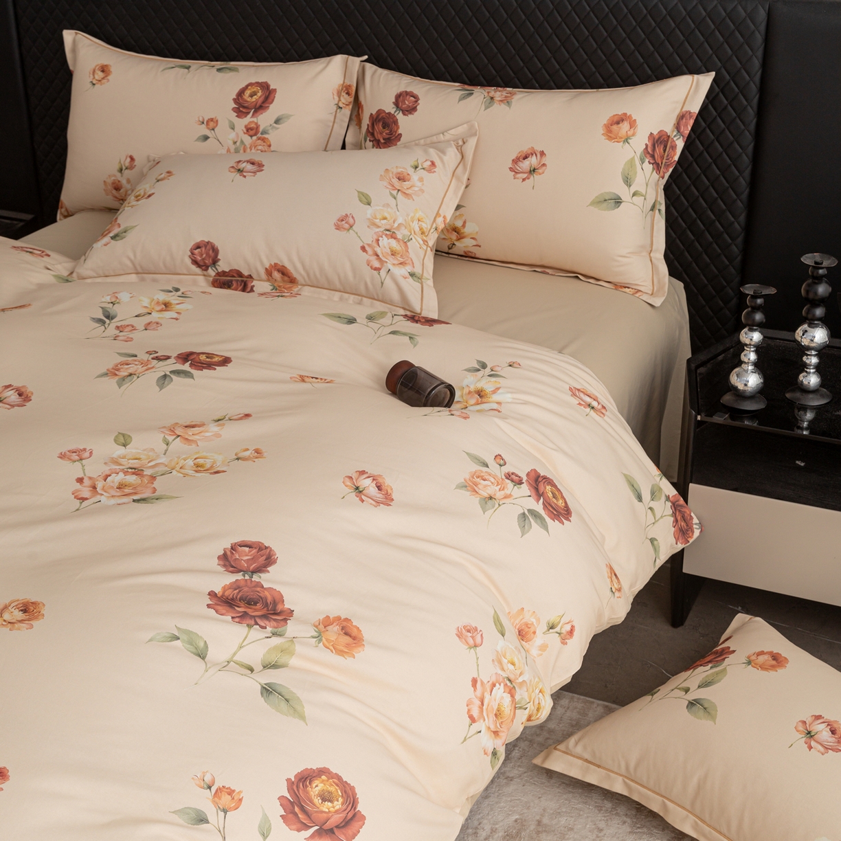 91家纺网 家纺一手货源 找家纺 贝兰仙奴 2025新款全棉磨毛多规格系列单被套 玫瑰时光黄