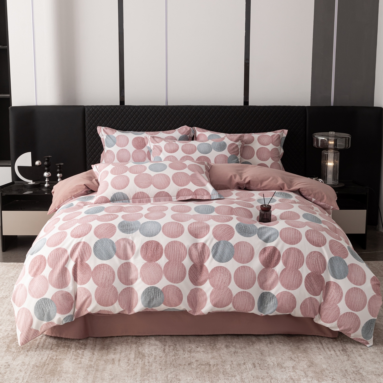 91家纺网 家纺一手货源 找家纺 贝兰仙奴 2025新款全棉磨毛多规格系列单被套 完美生活豆沙