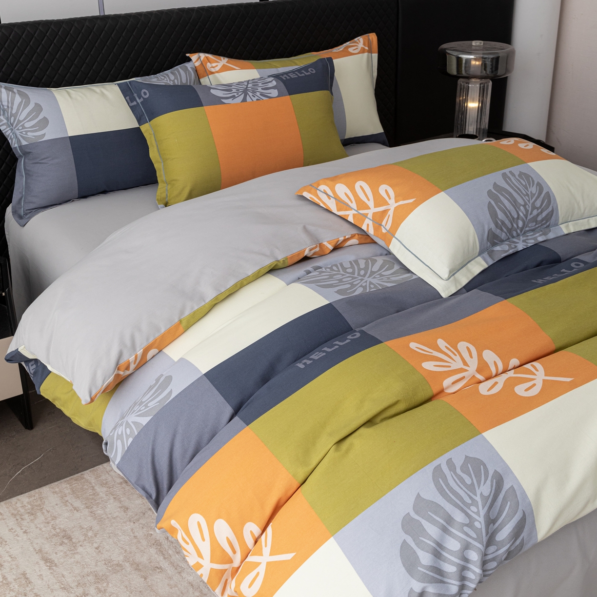 91家纺网 家纺一手货源 找家纺 贝兰仙奴 2025新款全棉磨毛多规格系列单被套 叶梦格调