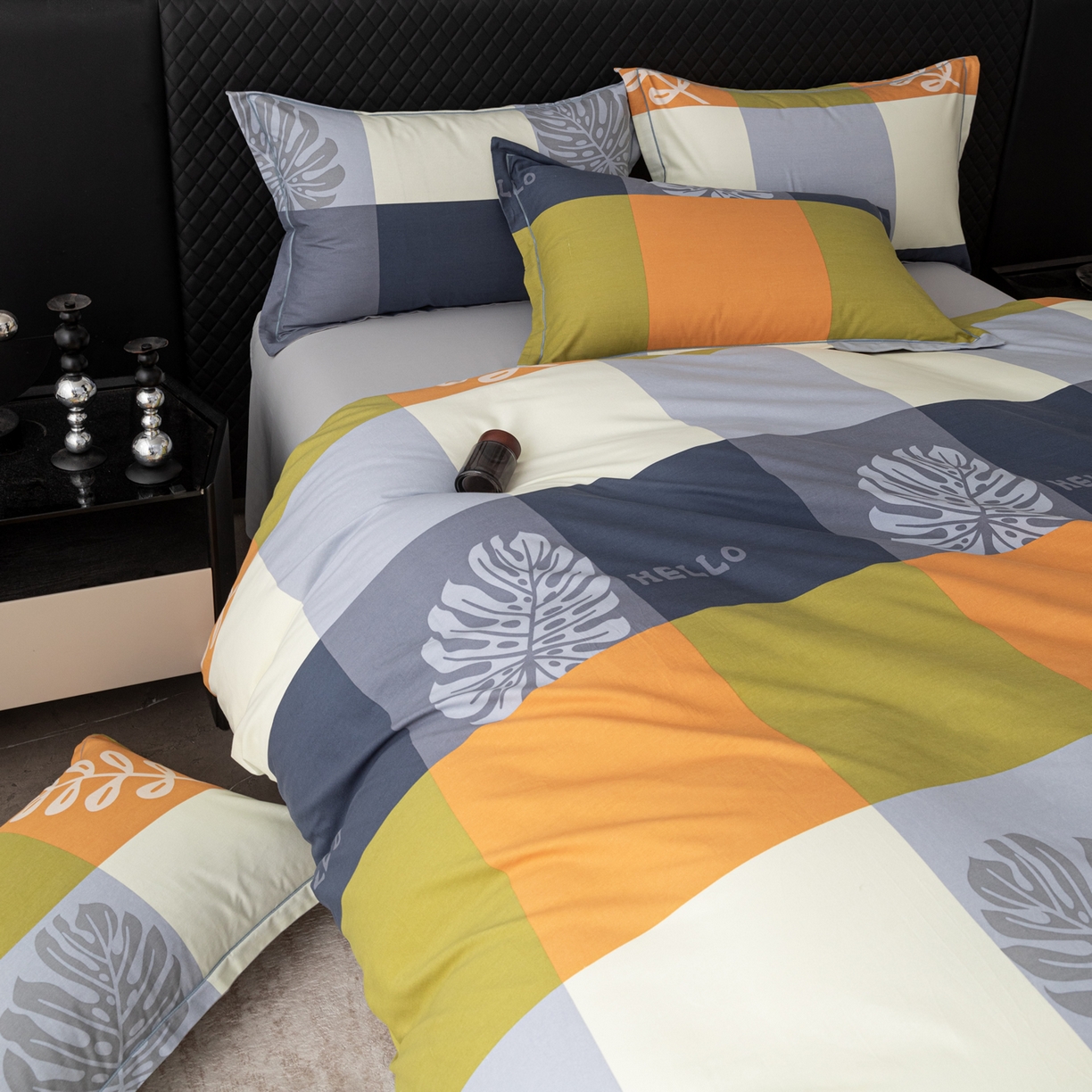 91家纺网 家纺一手货源 找家纺 贝兰仙奴 2025新款全棉磨毛多规格系列单被套 叶梦格调