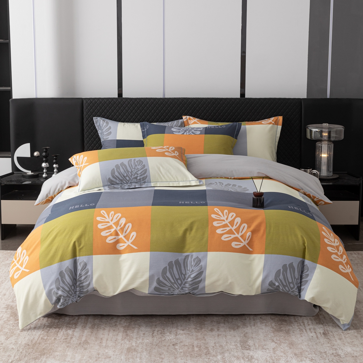 91家纺网 家纺一手货源 找家纺 贝兰仙奴 2025新款全棉磨毛多规格系列单被套 叶梦格调