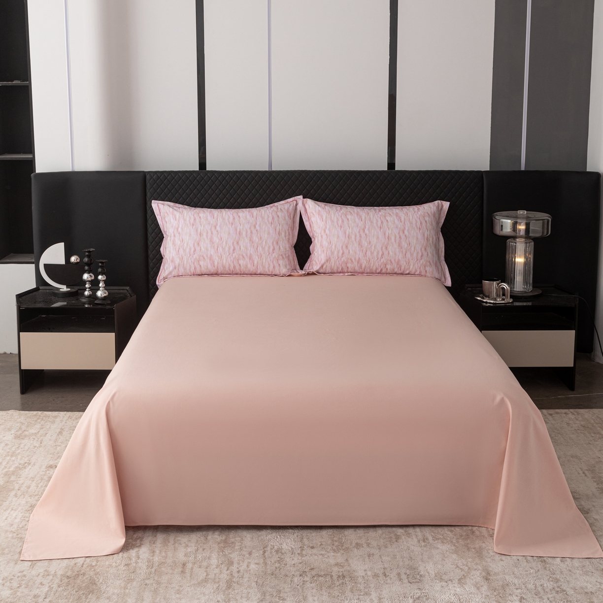 91家纺网 家纺一手货源 找家纺 贝兰仙奴 2025新款全棉磨毛多规格系列单被套 云岫流彩粉