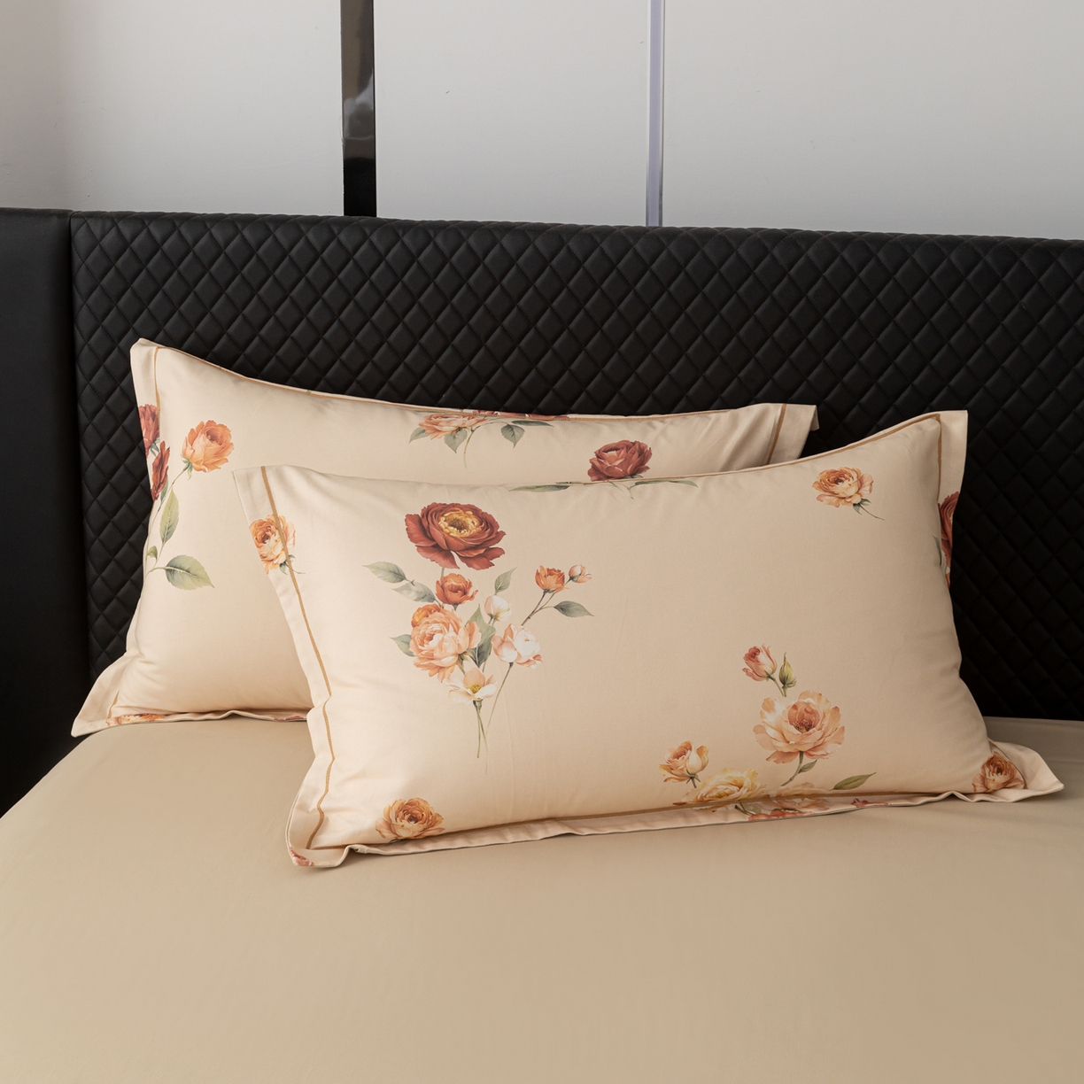 贝兰仙奴 2025新款全棉磨毛多规格系列单枕套 玫瑰时光黄