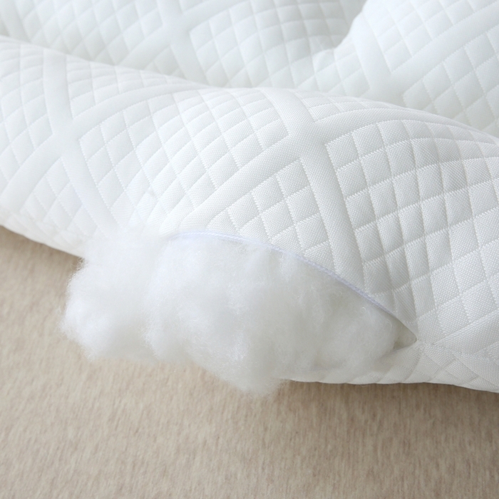 91家纺网 家纺一手货源 找家纺 珍贝家纺 2025新款反牵引颈椎枕枕头枕芯 颈枕-蓝色边