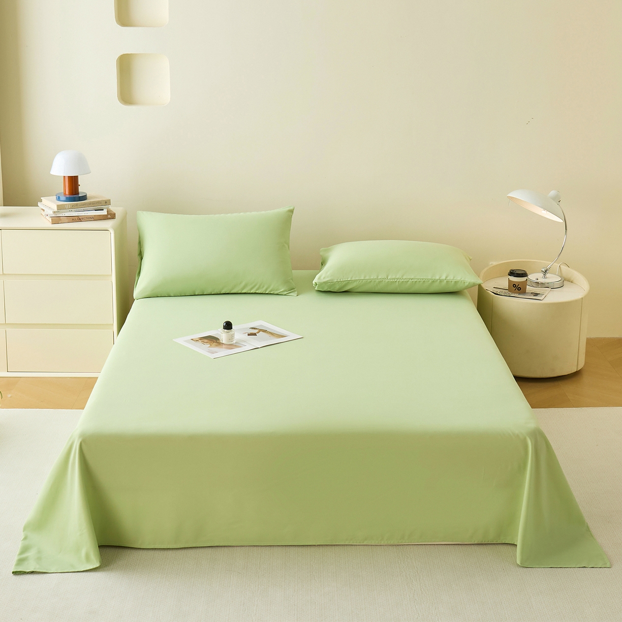 91家纺网 家纺一手货源 找家纺 （总）青泽家纺 2025新款A类亲肤水洗棉纯色床单单品床单单件单床单