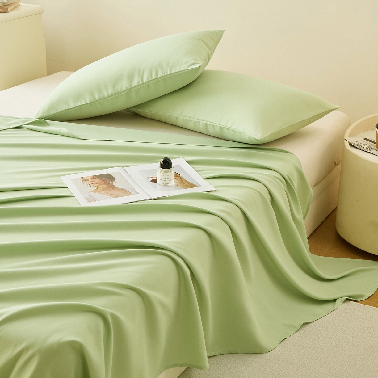 91家纺网 家纺一手货源 找家纺 （总）青泽家纺 2025新款A类亲肤水洗棉纯色床单单品床单单件单床单