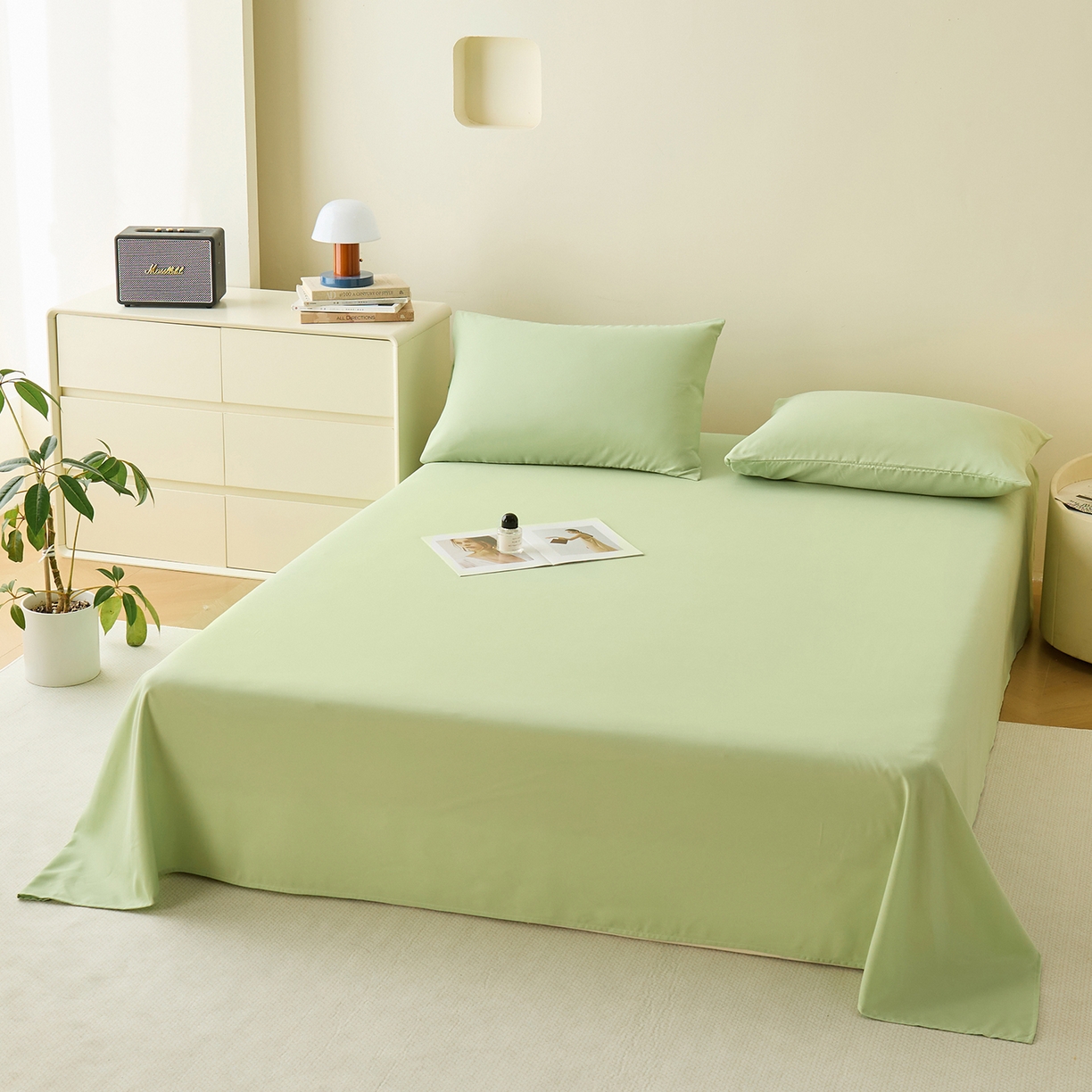 91家纺网 家纺一手货源 找家纺 （总）青泽家纺 2025新款A类亲肤水洗棉纯色床单单品床单单件单床单