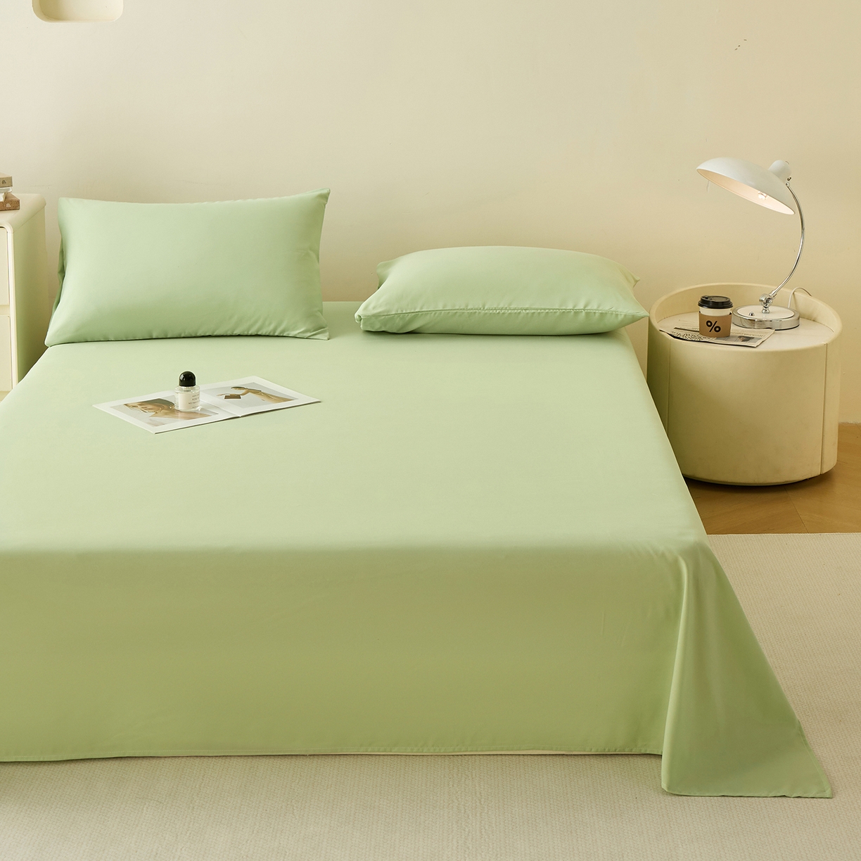 91家纺网 家纺一手货源 找家纺 （总）青泽家纺 2025新款A类亲肤水洗棉纯色床单单品床单单件单床单