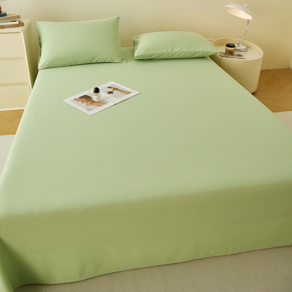 91家纺网 家纺一手货源 找家纺 （总）青泽家纺 2025新款A类亲肤水洗棉纯色床单单品床单单件单床单