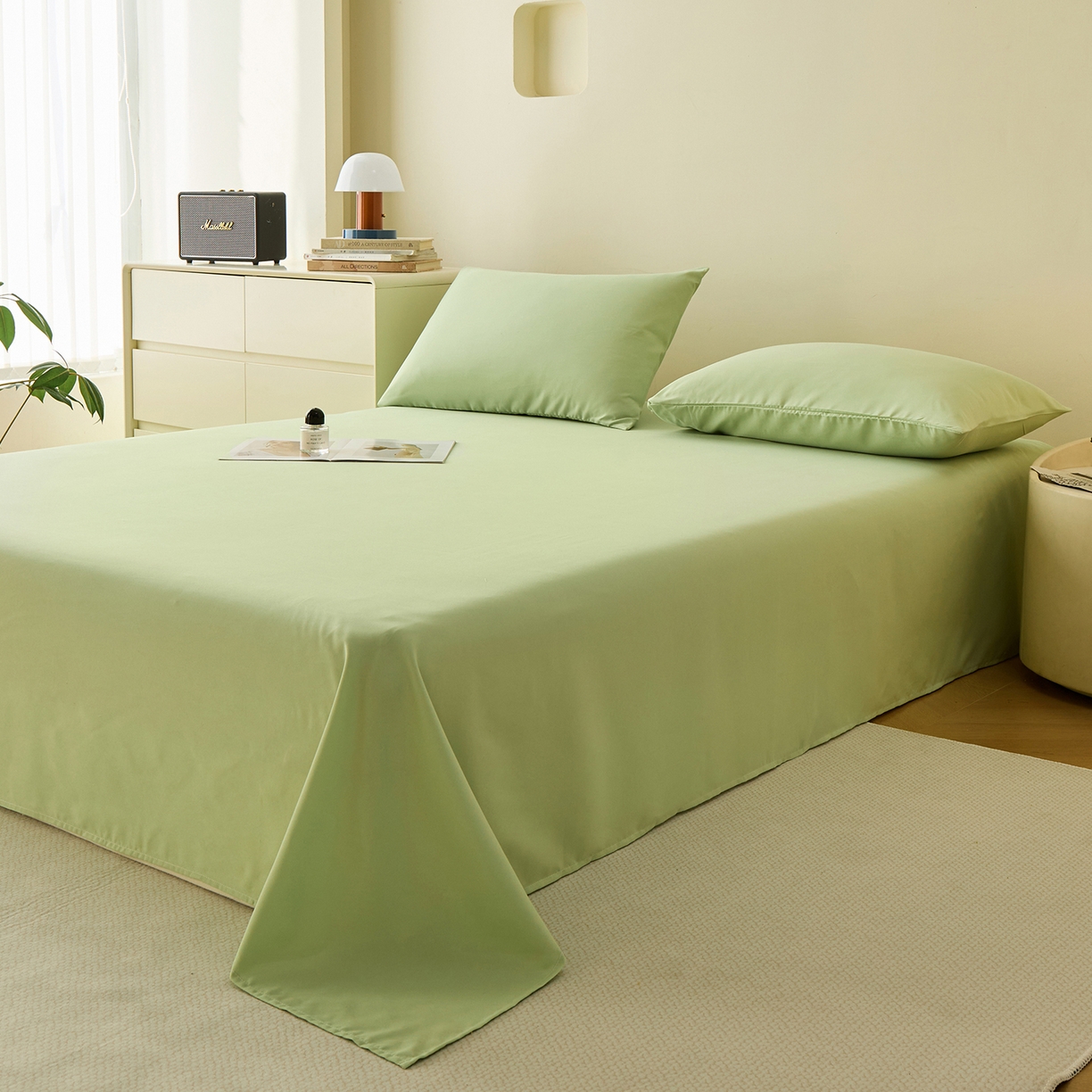 91家纺网 家纺一手货源 找家纺 （总）青泽家纺 2025新款A类亲肤水洗棉纯色床单单品床单单件单床单