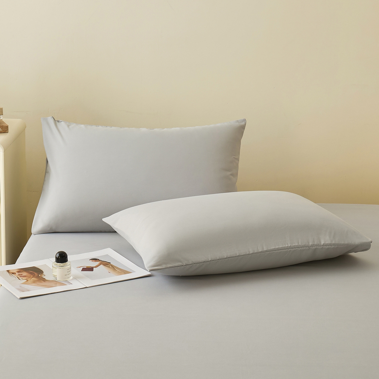 91家纺网 家纺一手货源 找家纺 青泽家纺 2025新款A类亲肤水洗棉纯色床单单品床单单件单床单 素雅灰