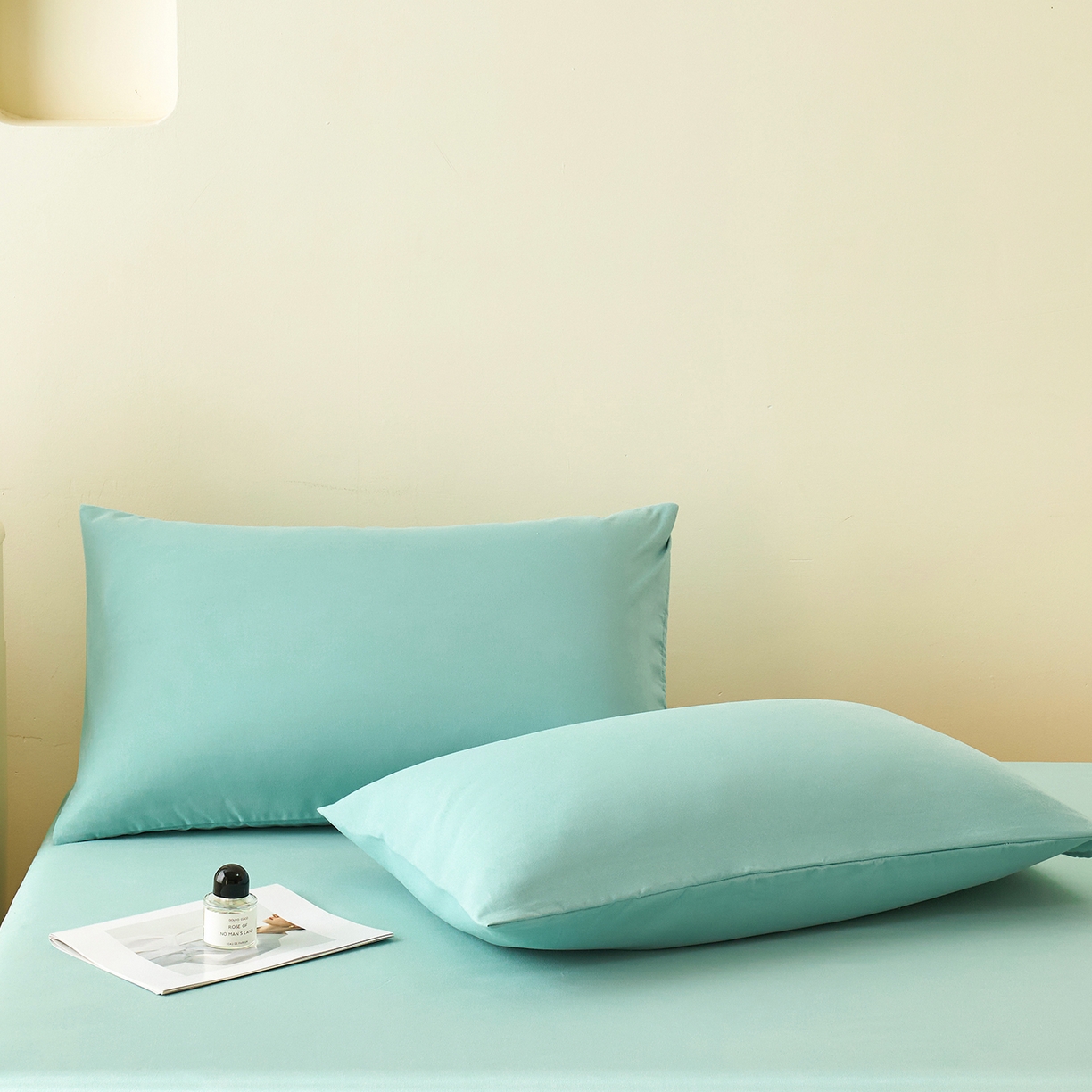 91家纺网 家纺一手货源 找家纺 青泽家纺 2025新款A类亲肤水洗棉纯色床单单品床单单件单床单 天青蓝