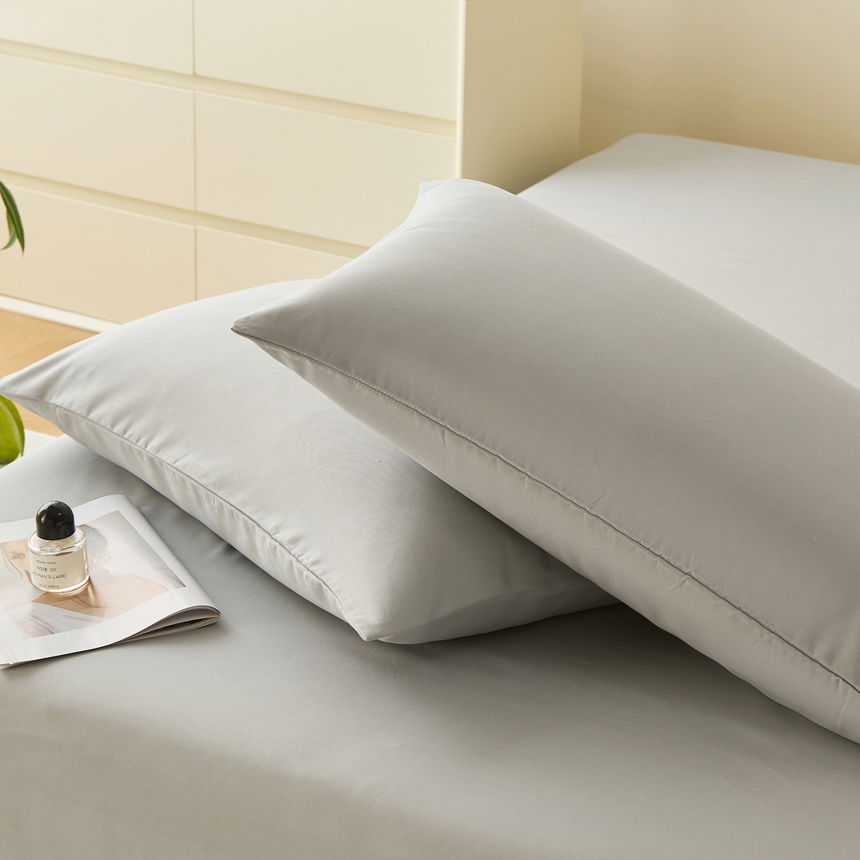 91家纺网 家纺一手货源 找家纺 青泽家纺 2025新款A类亲肤水洗棉纯色床单单品床单单件单床单 素雅灰