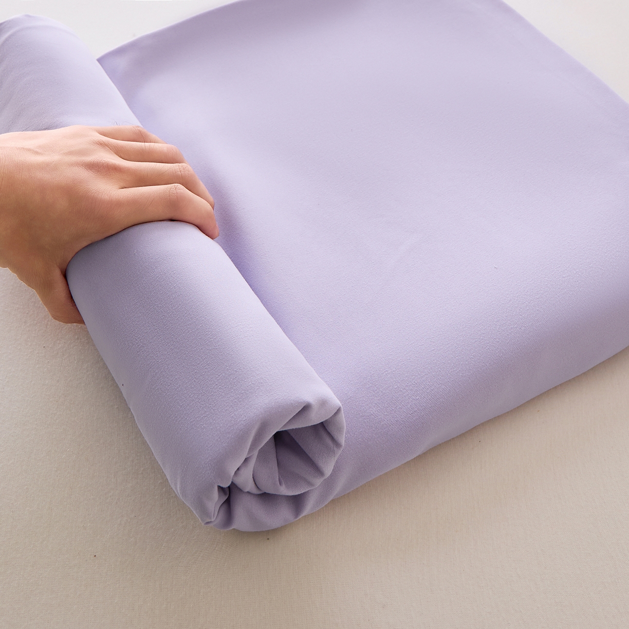 91家纺网 家纺一手货源 找家纺 青泽家纺 2025新款A类亲肤水洗棉纯色床单单品床单单件单床单 优雅紫
