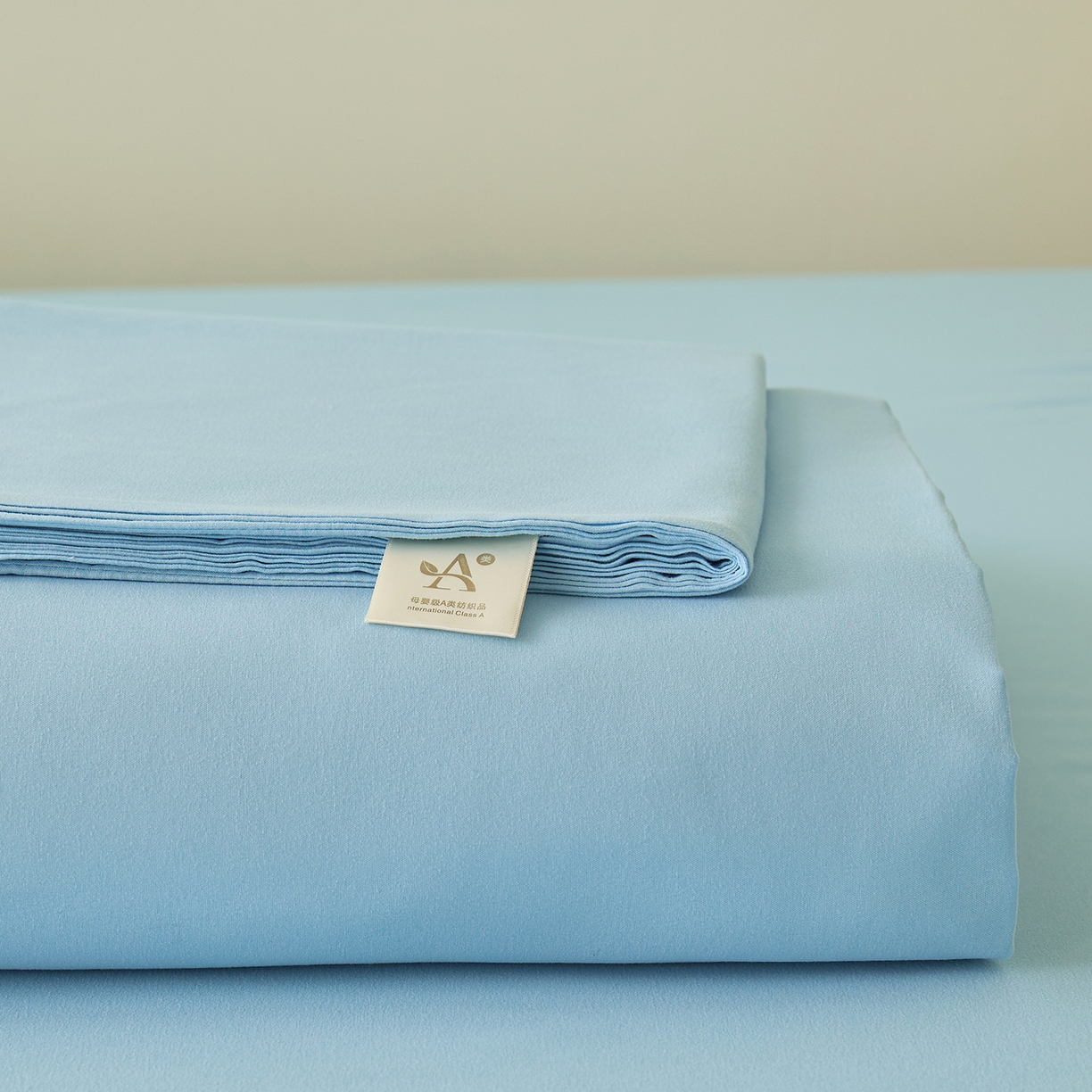 91家纺网 家纺一手货源 找家纺 青泽家纺 2025新款A类亲肤水洗棉纯色床单单品床单单件单床单 海盐蓝