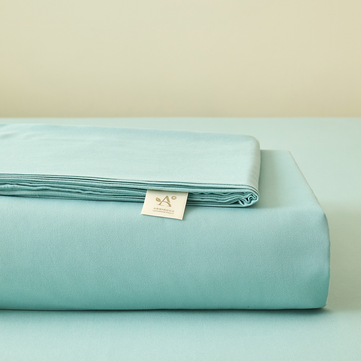 91家纺网 家纺一手货源 找家纺 青泽家纺 2025新款A类亲肤水洗棉纯色床单单品床单单件单床单 天青蓝