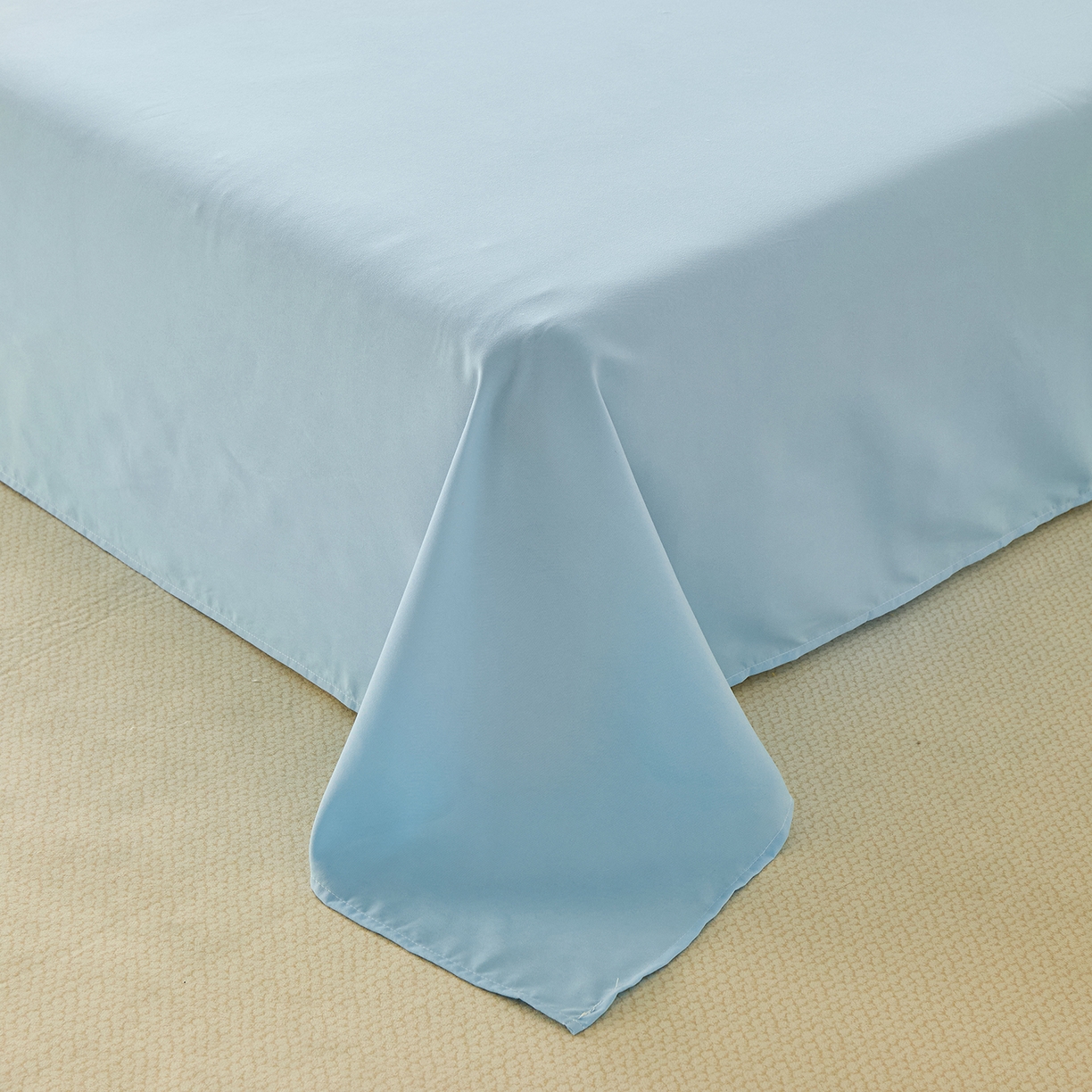 91家纺网 家纺一手货源 找家纺 青泽家纺 2025新款A类亲肤水洗棉纯色床单单品床单单件单床单 海盐蓝