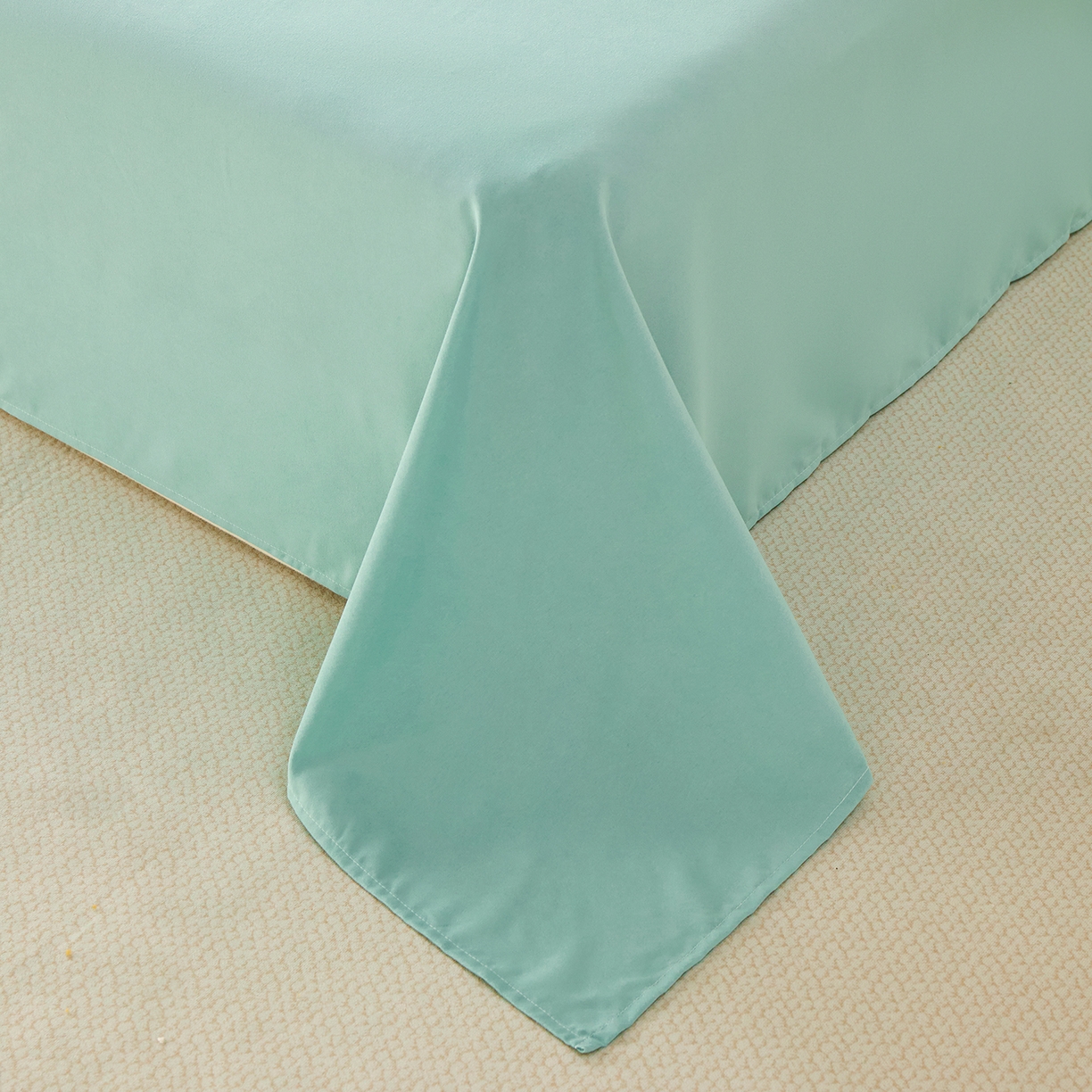 91家纺网 家纺一手货源 找家纺 青泽家纺 2025新款A类亲肤水洗棉纯色床单单品床单单件单床单 天青蓝