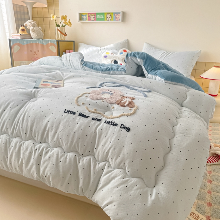 91家纺网 家纺一手货源 找家纺 （总）老帅的工厂店 2025新款云感双层纱毛巾绣懒人被被子被芯