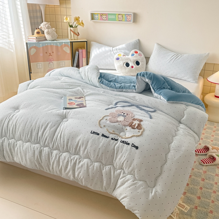 91家纺网 家纺一手货源 找家纺 （总）老帅的工厂店 2025新款云感双层纱毛巾绣懒人被被子被芯