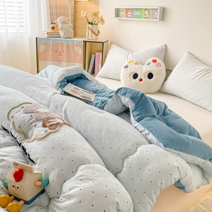 91家纺网 家纺一手货源 找家纺 （总）老帅的工厂店 2025新款云感双层纱毛巾绣懒人被被子被芯