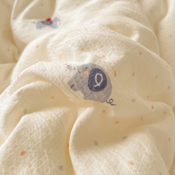 91家纺网 家纺一手货源 找家纺 老帅的工厂店 2025新款云感双层纱毛巾绣懒人被被子被芯 幸运小象