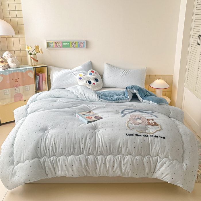 老帅的工厂店 2025新款云感双层纱毛巾绣懒人被被子被芯 好朋友