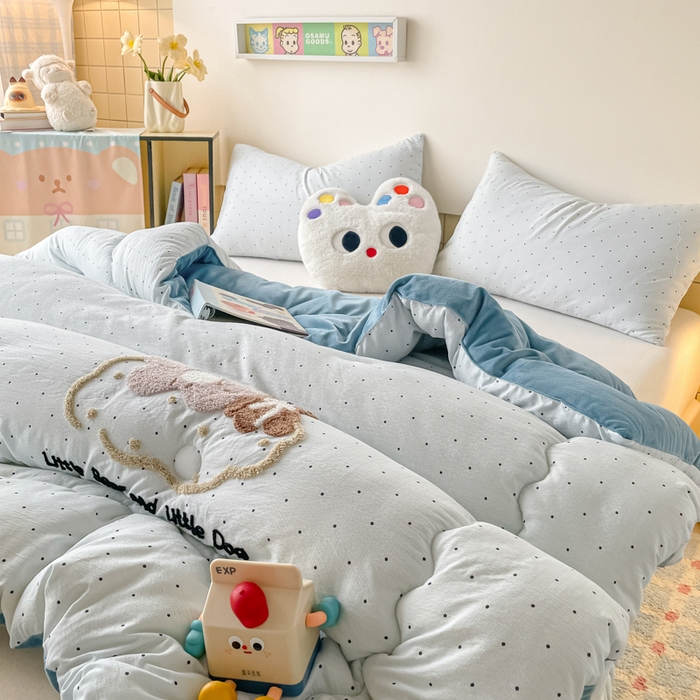 91家纺网 家纺一手货源 找家纺 老帅的工厂店 2025新款云感双层纱毛巾绣懒人被被子被芯 好朋友