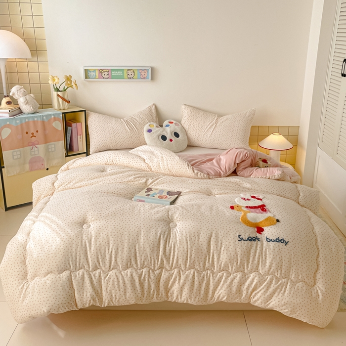 老帅的工厂店 2025新款云感双层纱毛巾绣懒人被被子被芯 跳跳兔