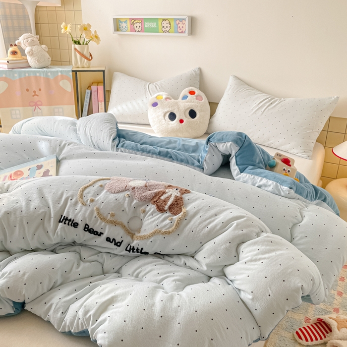 91家纺网 家纺一手货源 找家纺 老帅的工厂店 2025新款云感双层纱毛巾绣懒人被被子被芯 好朋友