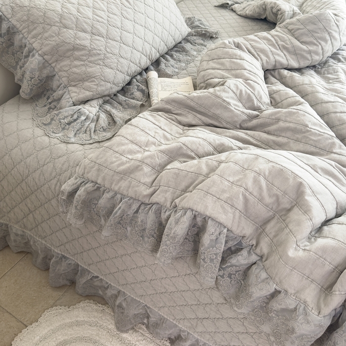 91家纺网 家纺一手货源 找家纺 （总）上喜 2025新款六代砂洗床盖三件套+多功能夏被