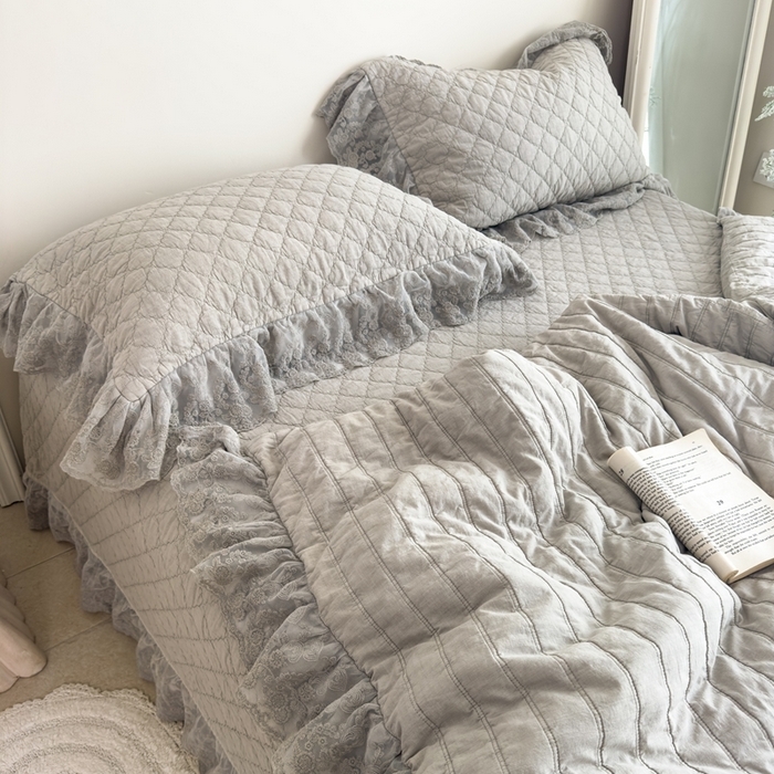 91家纺网 家纺一手货源 找家纺 （总）上喜 2025新款六代砂洗床盖三件套+多功能夏被