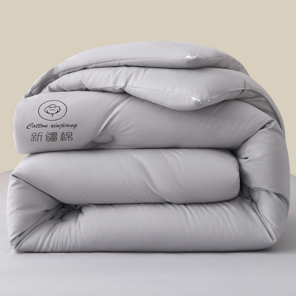 91家纺网 家纺一手货源 找家纺 寝美资家居 2025新疆水冼棉纯色棉花被被子被芯 棉花-灰