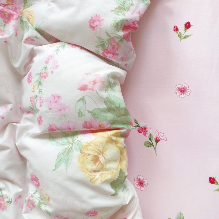 91家纺网 家纺一手货源 找家纺 集布 2025新款12868全棉喷气印花四件套 椿野初见