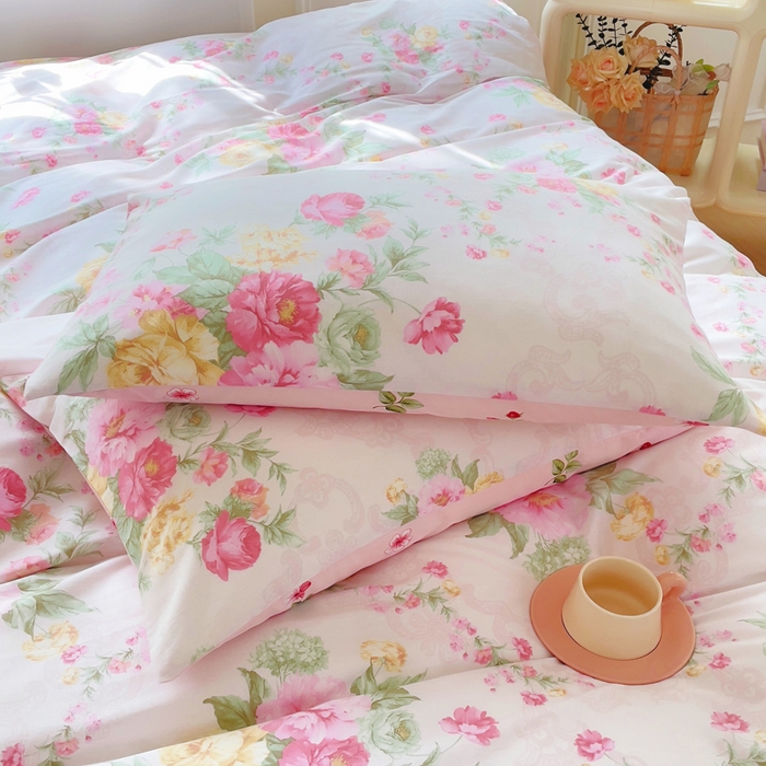 91家纺网 家纺一手货源 找家纺 集布 2025新款12868全棉喷气印花四件套 椿野初见