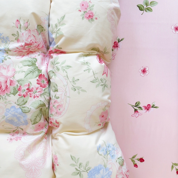 91家纺网 家纺一手货源 找家纺 集布 2025新款12868全棉喷气印花四件套 海仁粉