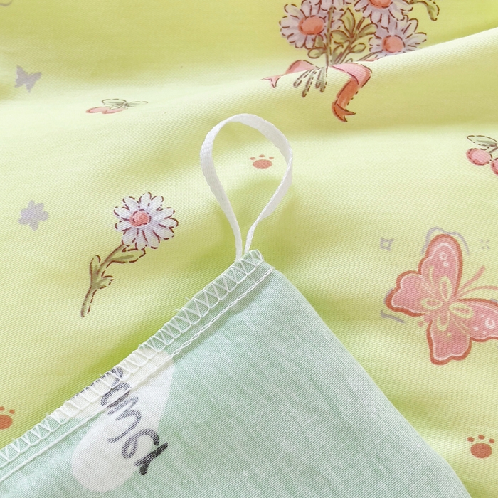 91家纺网 家纺一手货源 找家纺 集布 2025新款12868全棉喷气印花四件套 萌萌兔绿