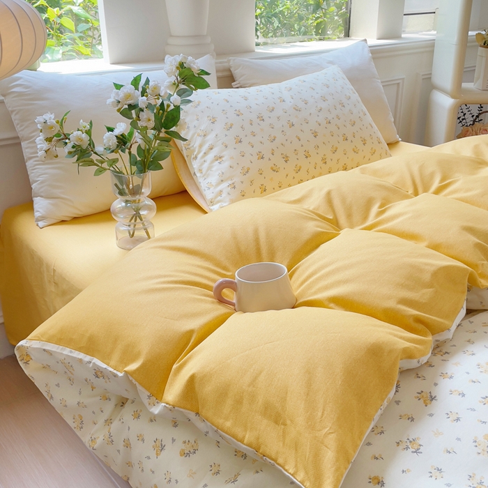 91家纺网 家纺一手货源 找家纺 集布 2025新款12868全棉喷气印花四件套 茉莉花