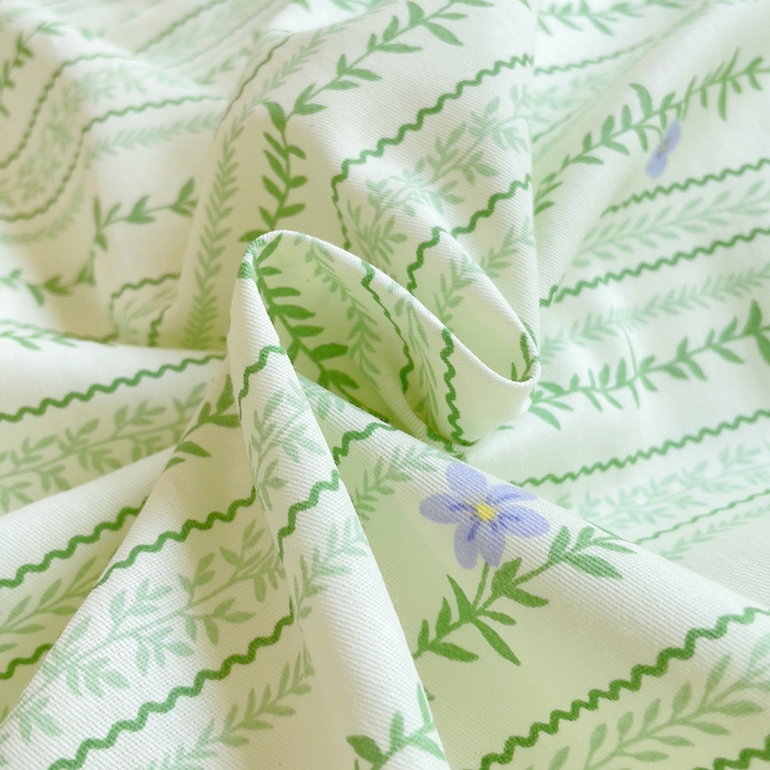 91家纺网 家纺一手货源 找家纺 集布 2025新款12868全棉喷气印花四件套 仙草