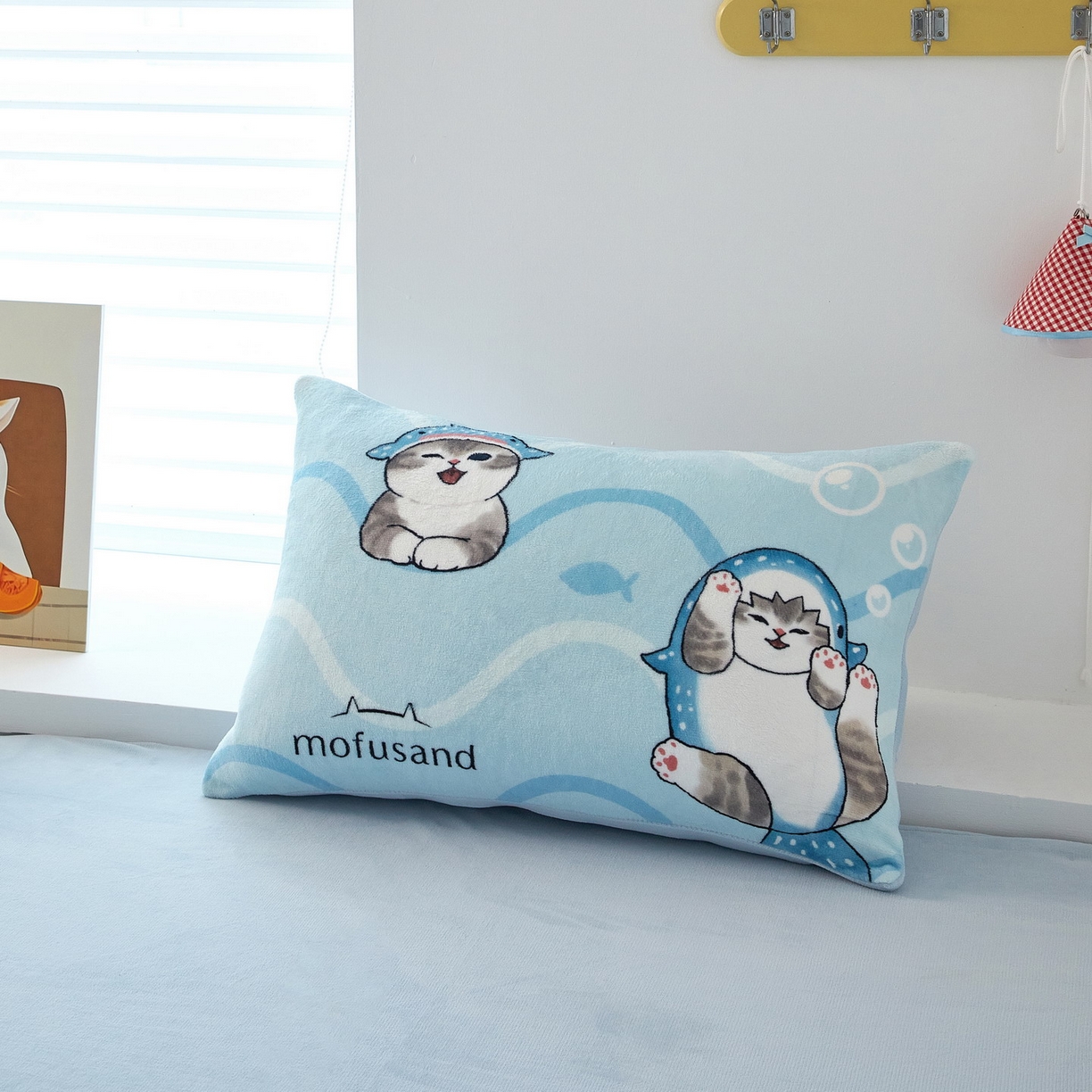 91家纺网 家纺一手货源 找家纺 （总）蘭菲家纺 2025新款高克重牛奶绒正版鲨鱼猫系列四件套