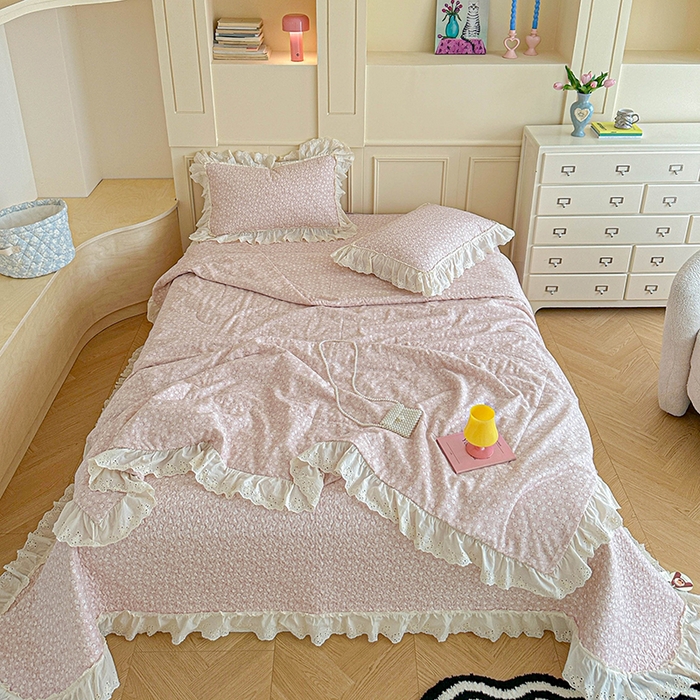 91家纺网 家纺一手货源 找家纺 （总）源舜家纺 2025新款全棉双层纱床盖三件套四件套