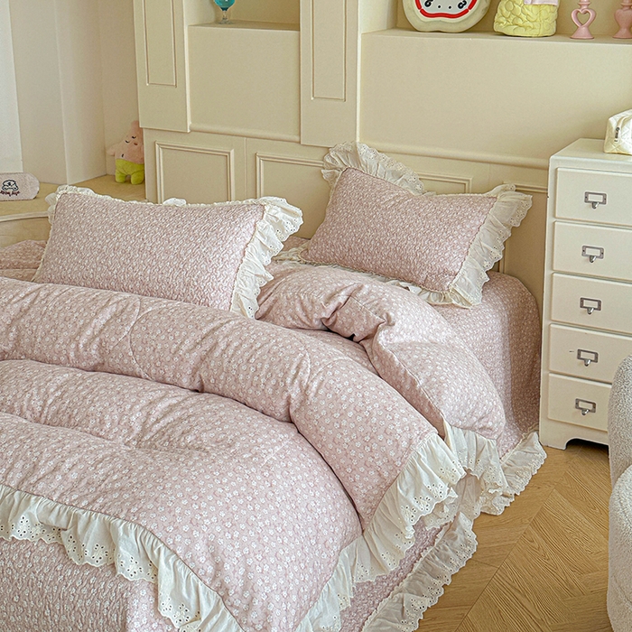 91家纺网 家纺一手货源 找家纺 （总）源舜家纺 2025新款全棉双层纱床盖三件套四件套