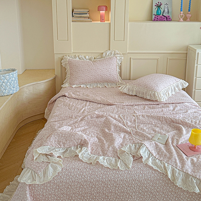 91家纺网 家纺一手货源 找家纺 （总）源舜家纺 2025新款全棉双层纱床盖三件套四件套