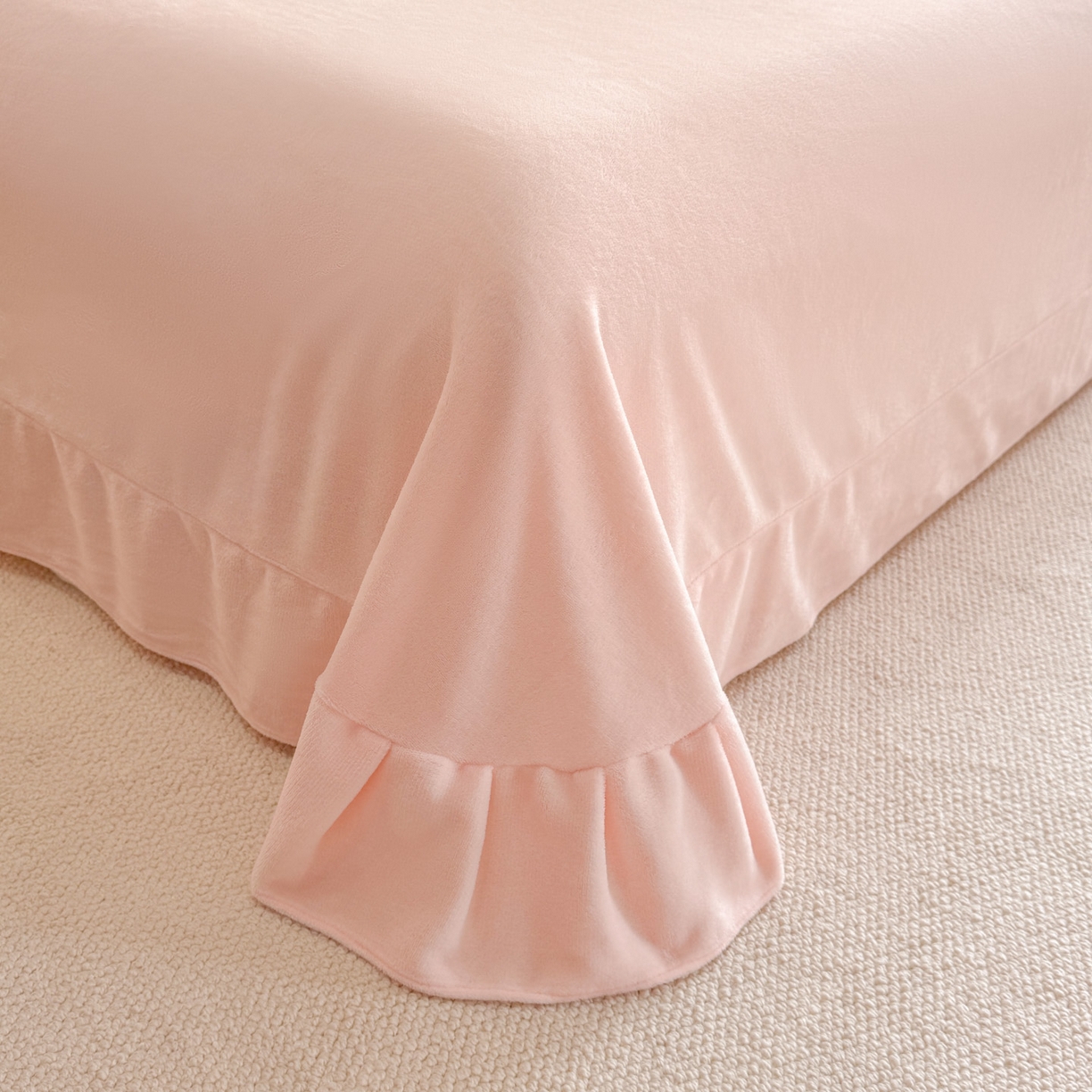 91家纺网 家纺一手货源 找家纺 （总）孟鑫家纺 2025新款全消光雕花绒牛奶绒床盖床单四件套韩版法式床上用品-幸运花束